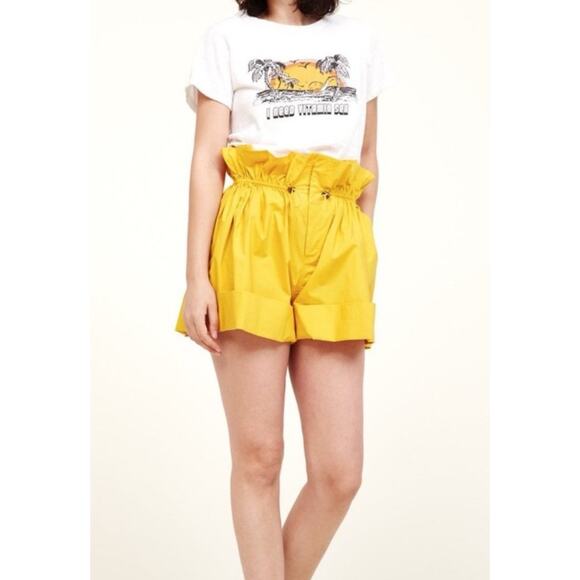 sea New York balloon drawstring shorts yellow High Rise Cuffed 2